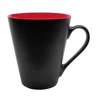 Чашка керамическая 0,33 л Iris глянцевая красная внутри, матовая черная снаружи 