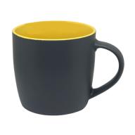 Чашка керамическая 0,36 л Aster глянцевая желтая внутри, матовая серая снаружи 